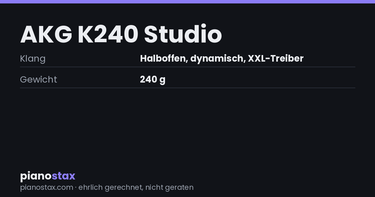 AKG K240 Studio – technische Daten im Überblick