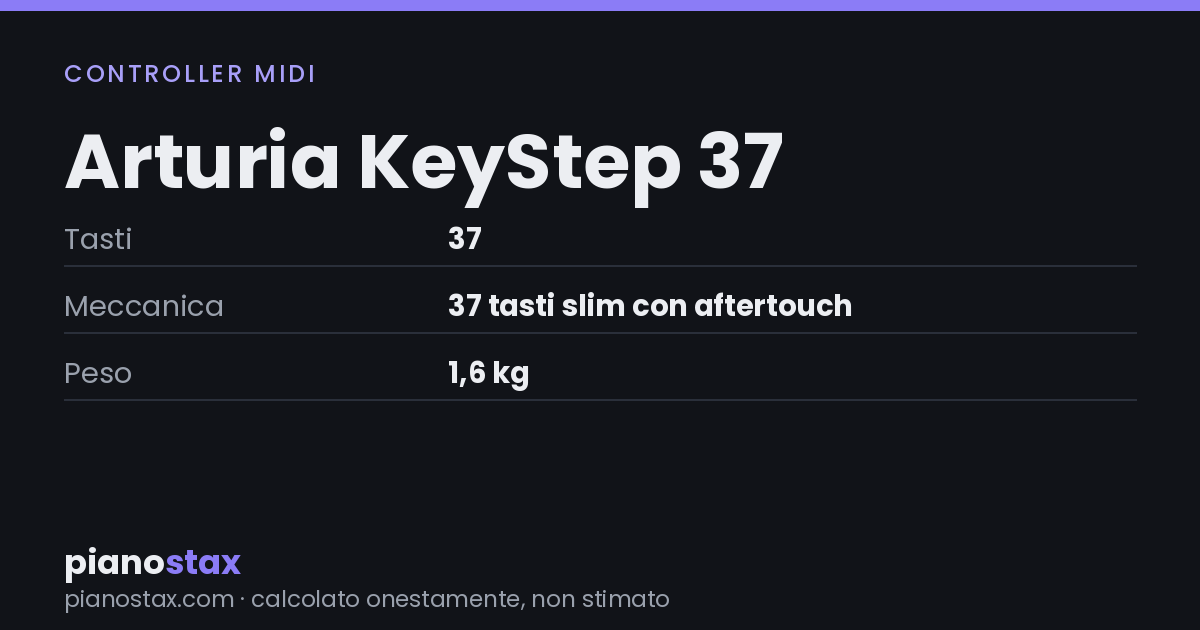 Arturia KeyStep 37 – dati tecnici in sintesi