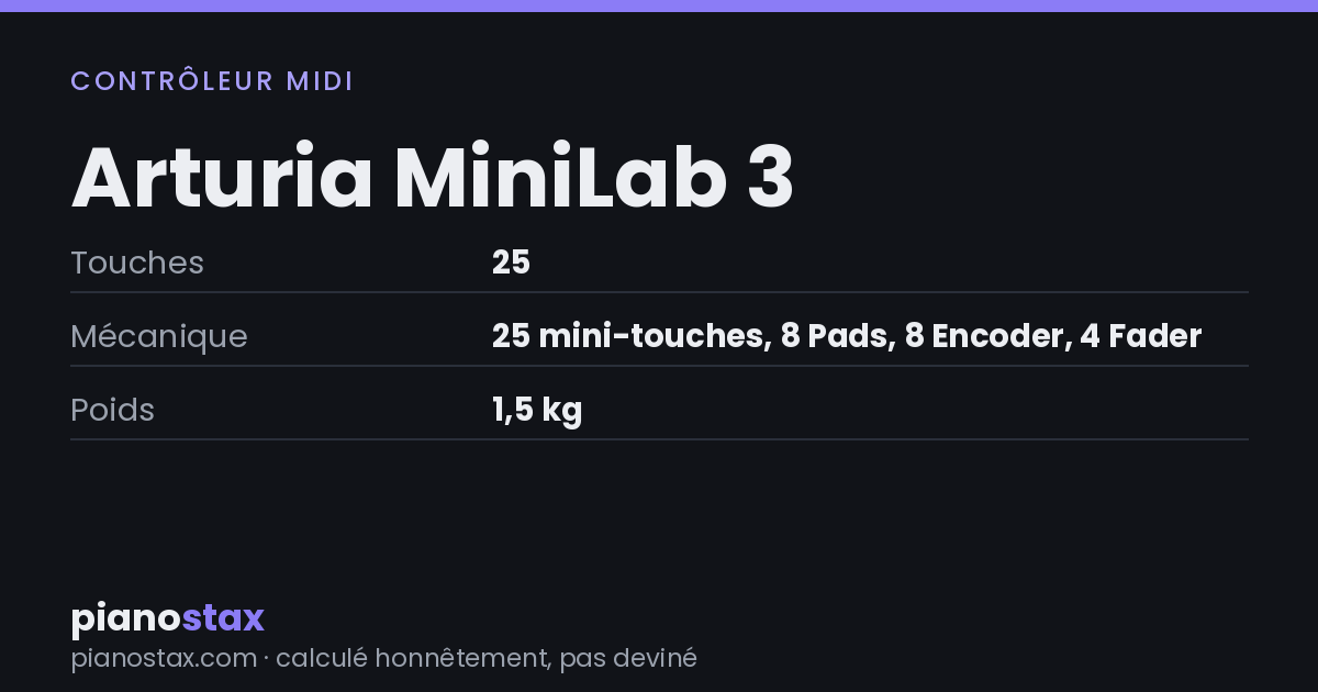 Arturia MiniLab 3 – caractéristiques en un coup d’œil