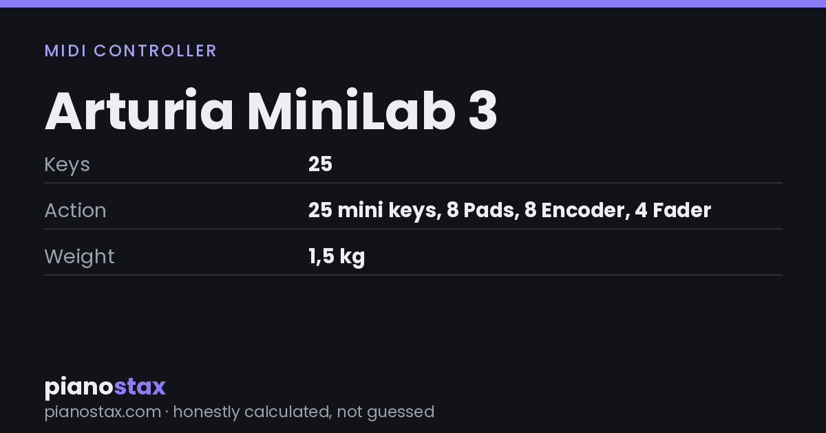 Arturia MiniLab 3 – key specs at a glance