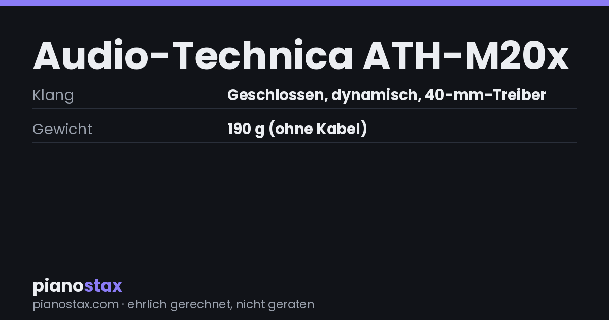 Audio-Technica ATH-M20x – technische Daten im Überblick