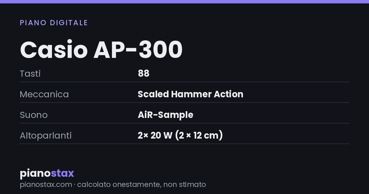 Casio AP-300 – dati tecnici in sintesi