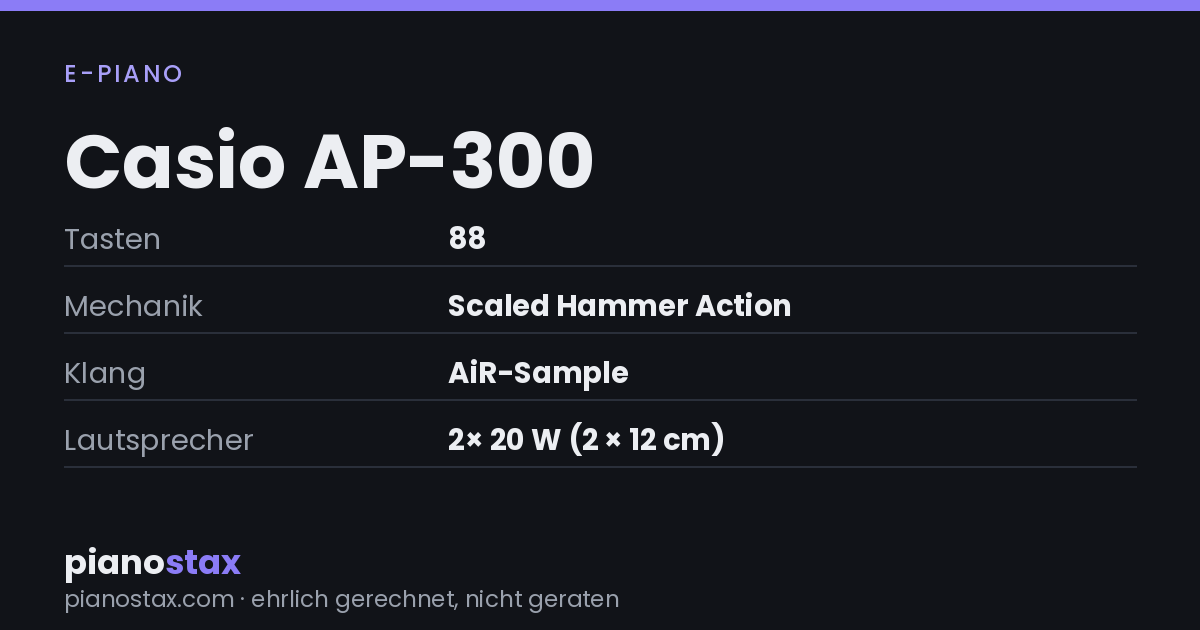 Casio AP-300 – technische Daten im Überblick