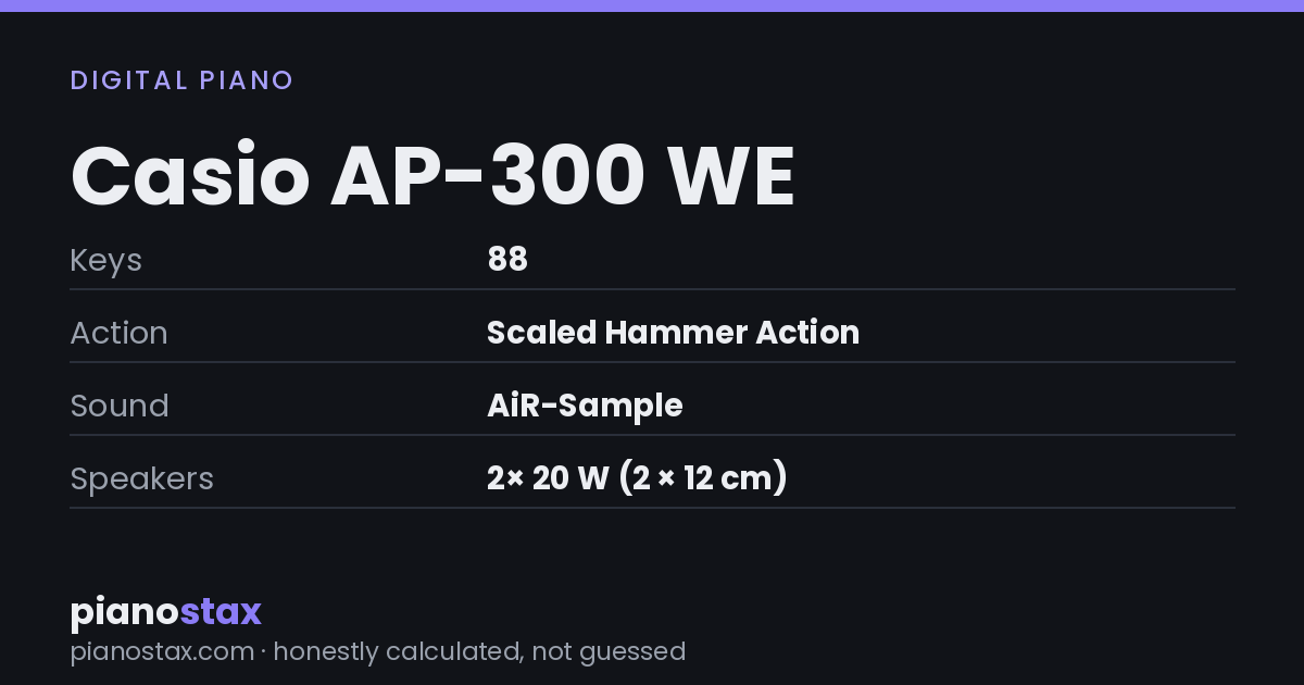 Casio AP-300 WE – key specs at a glance