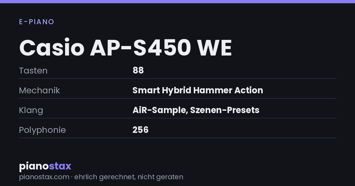 Casio AP-S450 WE – technische Daten im Überblick