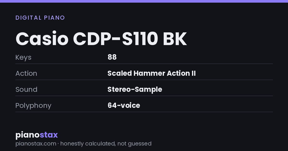 Casio CDP-S110 BK – key specs at a glance