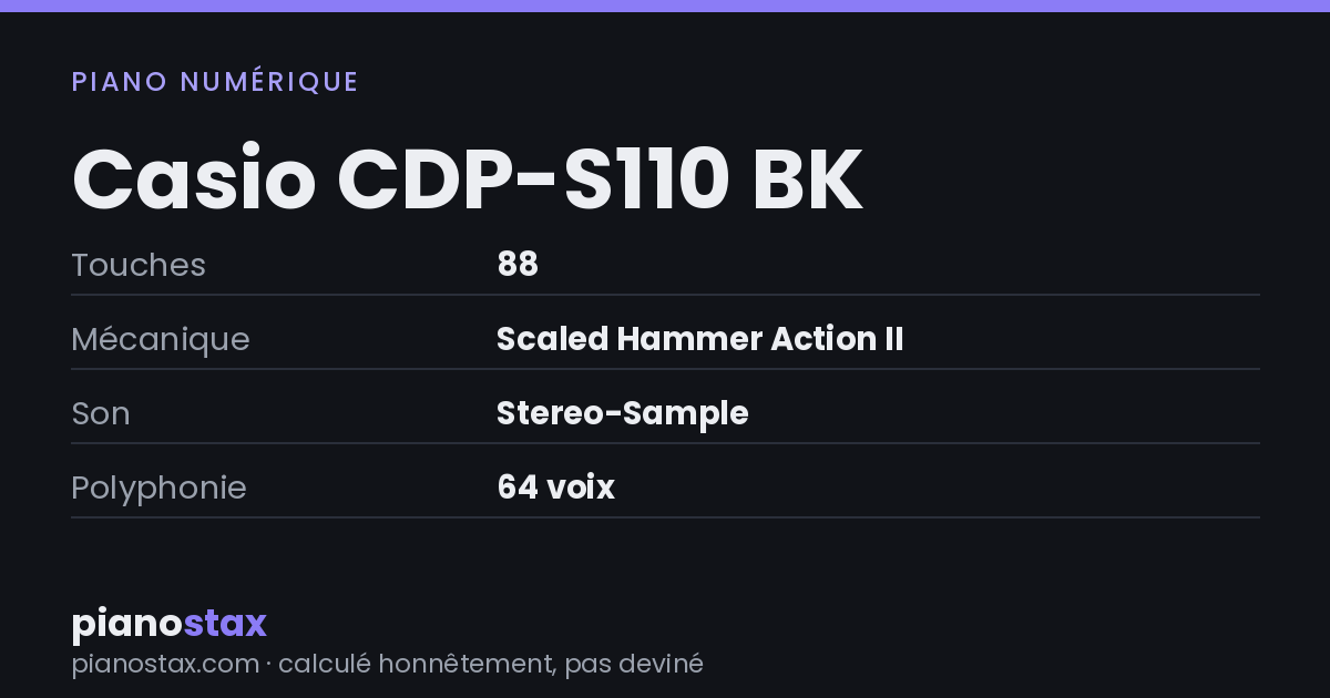 Casio CDP-S110 BK – caractéristiques en un coup d’œil