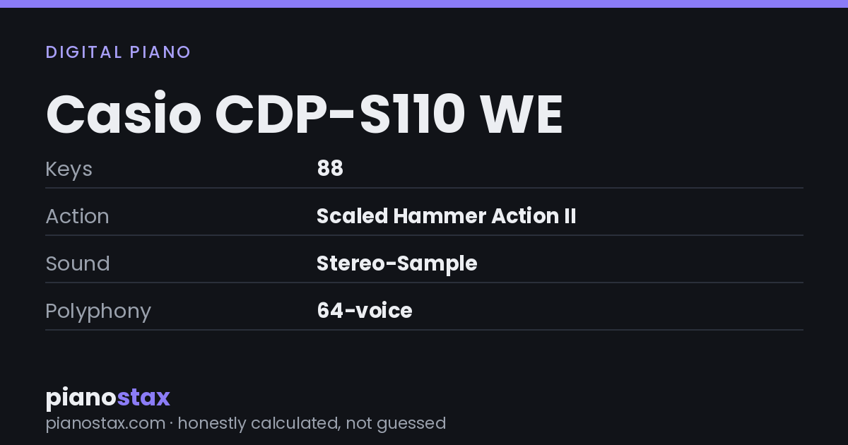 Casio CDP-S110 WE – key specs at a glance