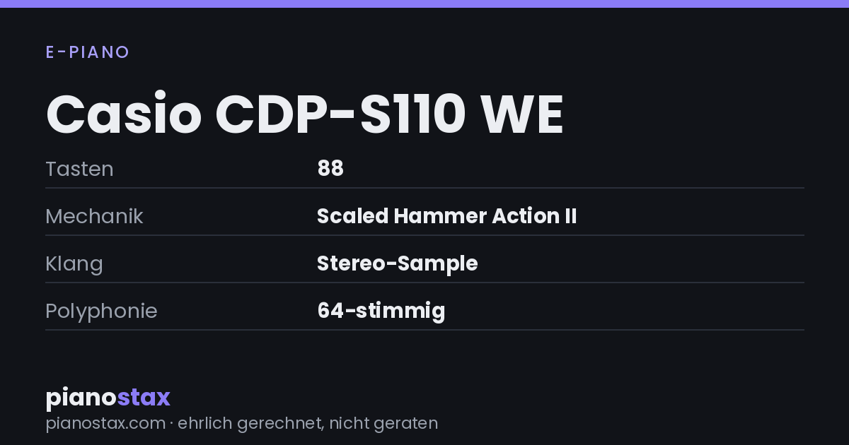 Casio CDP-S110 WE – technische Daten im Überblick
