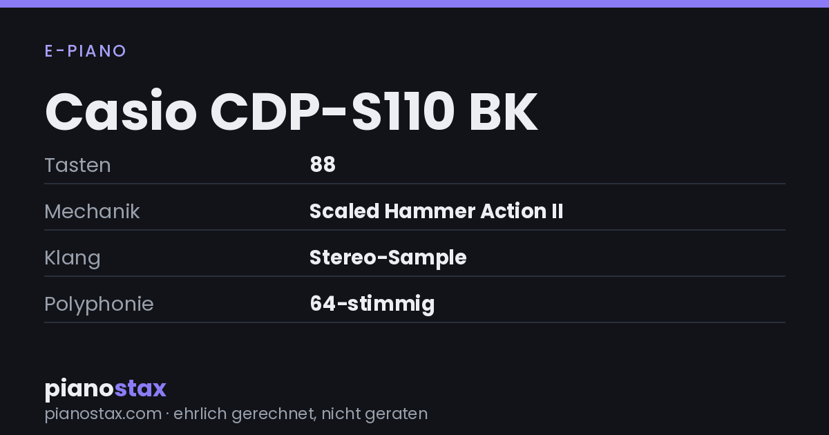 Casio CDP-S110 BK – technische Daten im Überblick