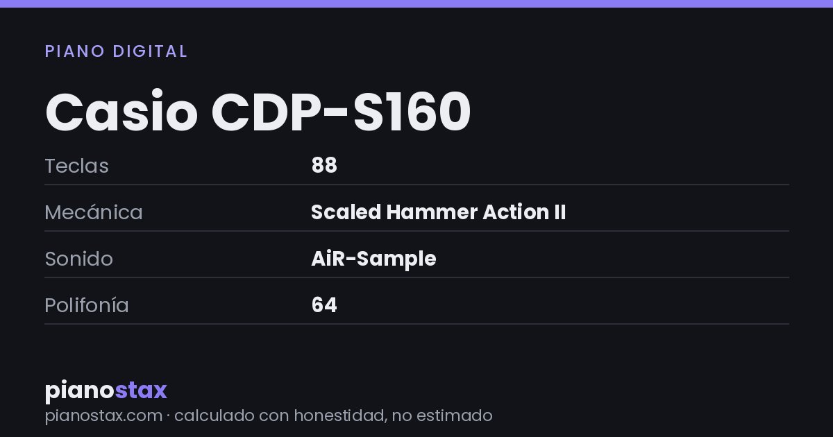 Casio CDP-S160 – datos técnicos de un vistazo