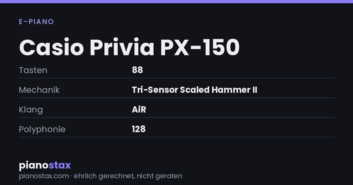 Casio Privia PX-150 – technische Daten im Überblick