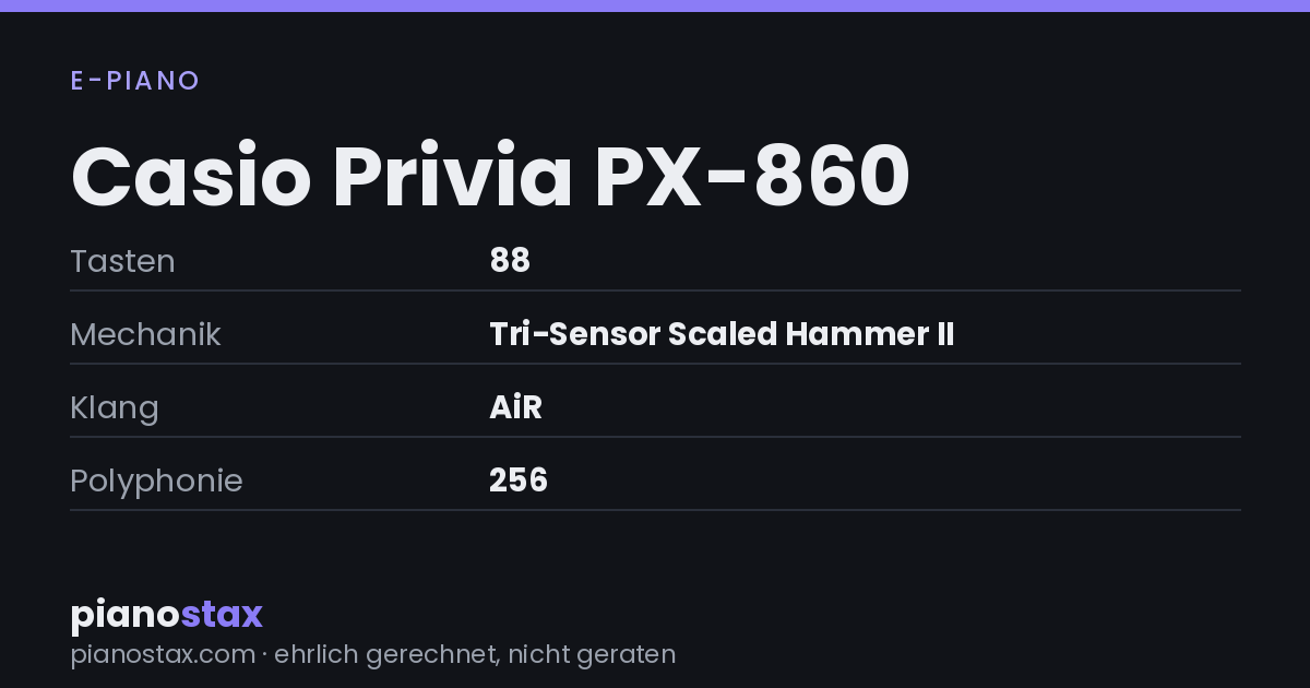 Casio Privia PX-860 – technische Daten im Überblick