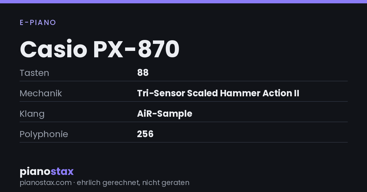 Casio PX-870 – technische Daten im Überblick