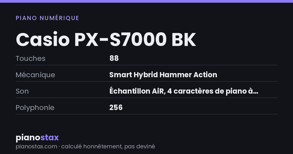 Casio PX-S7000 BK – caractéristiques en un coup d’œil