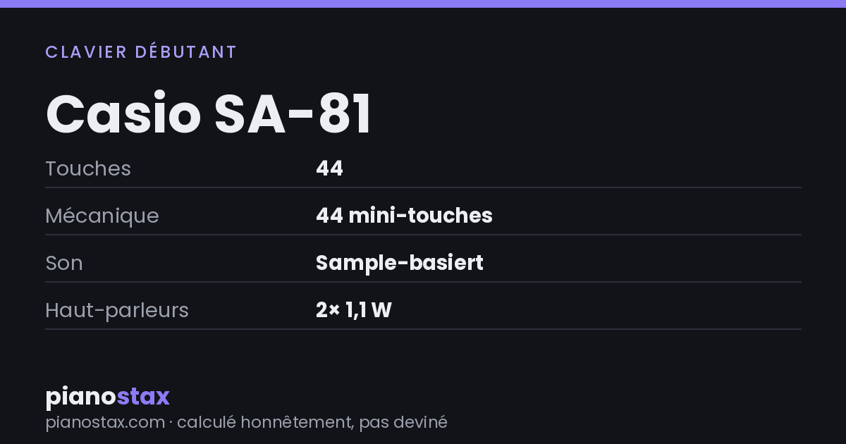 Casio SA-81 – caractéristiques en un coup d’œil