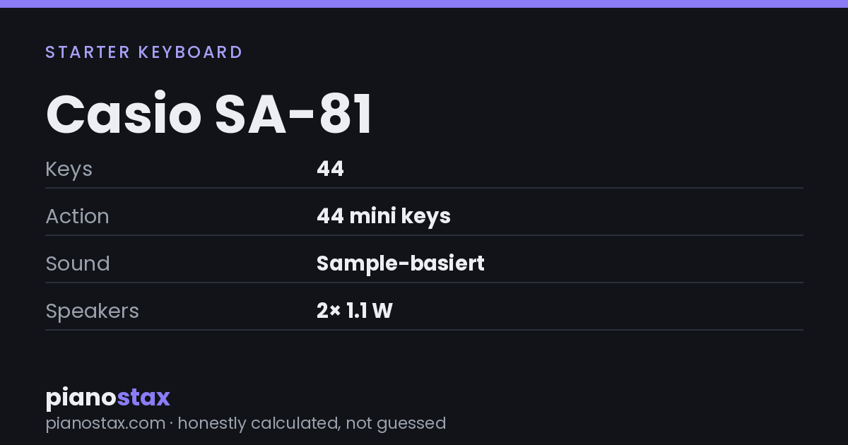 Casio SA-81 – key specs at a glance