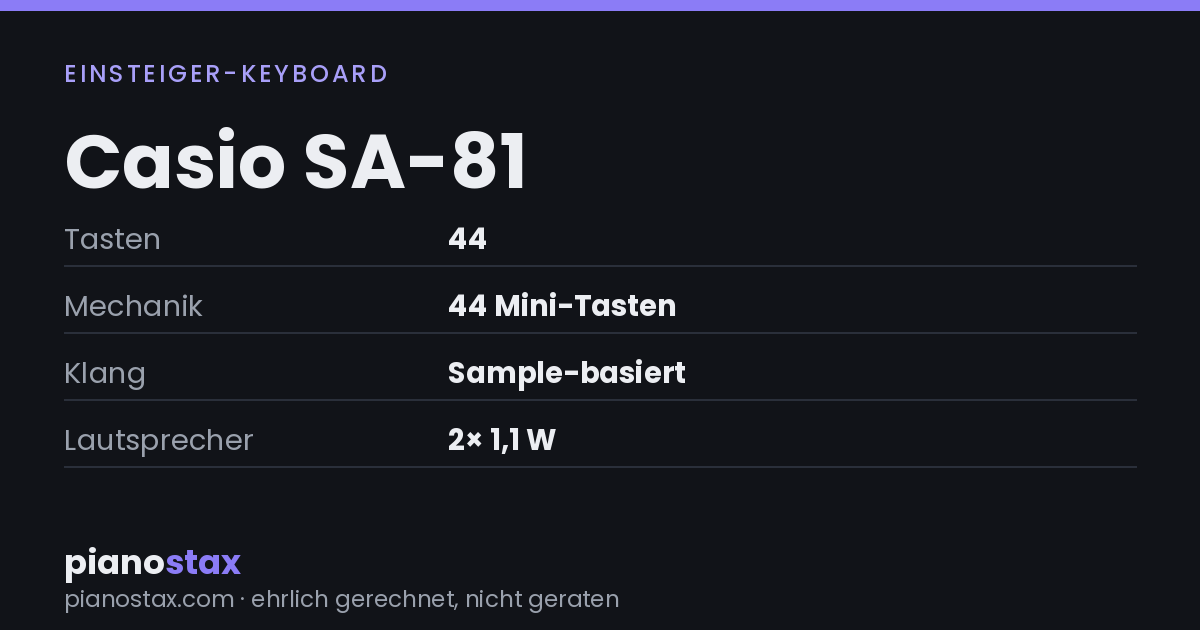 Casio SA-81 – technische Daten im Überblick