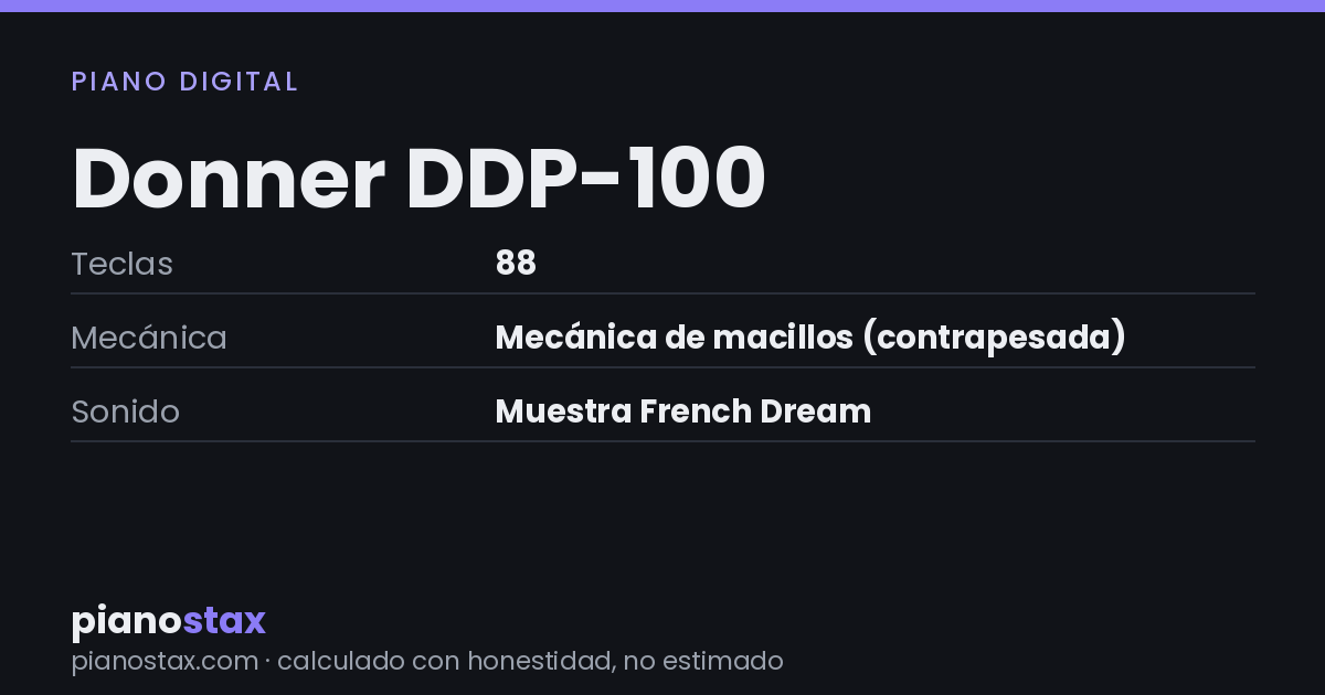 Donner DDP-100 – datos técnicos de un vistazo
