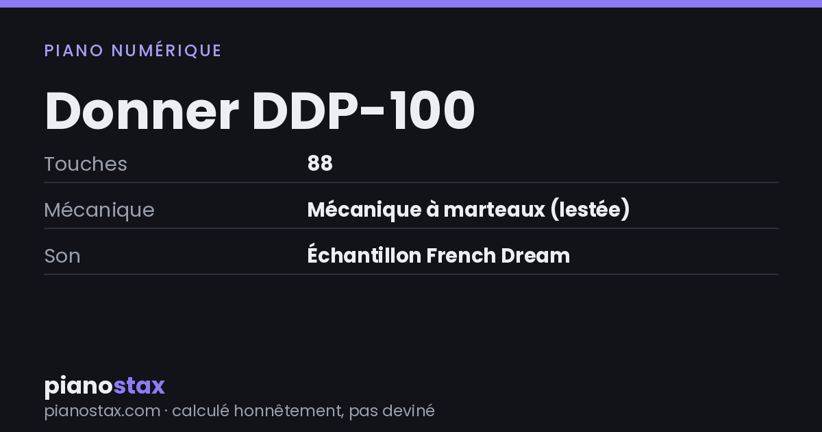 Donner DDP-100 – caractéristiques en un coup d’œil