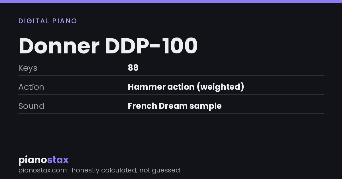 Donner DDP-100 – key specs at a glance
