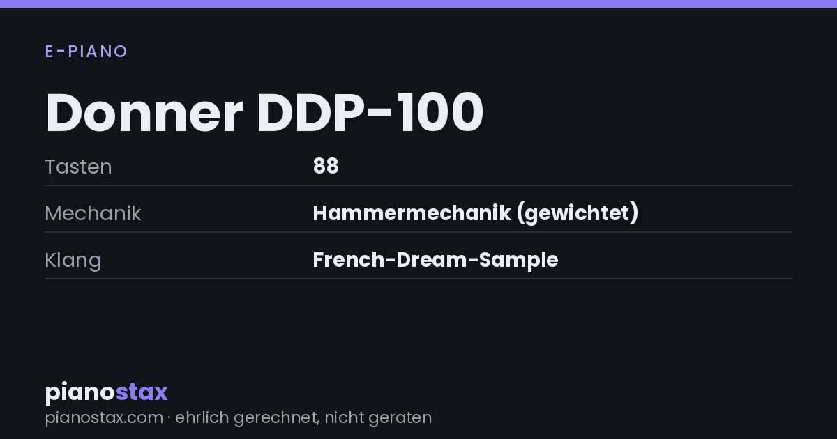 Donner DDP-100 – technische Daten im Überblick
