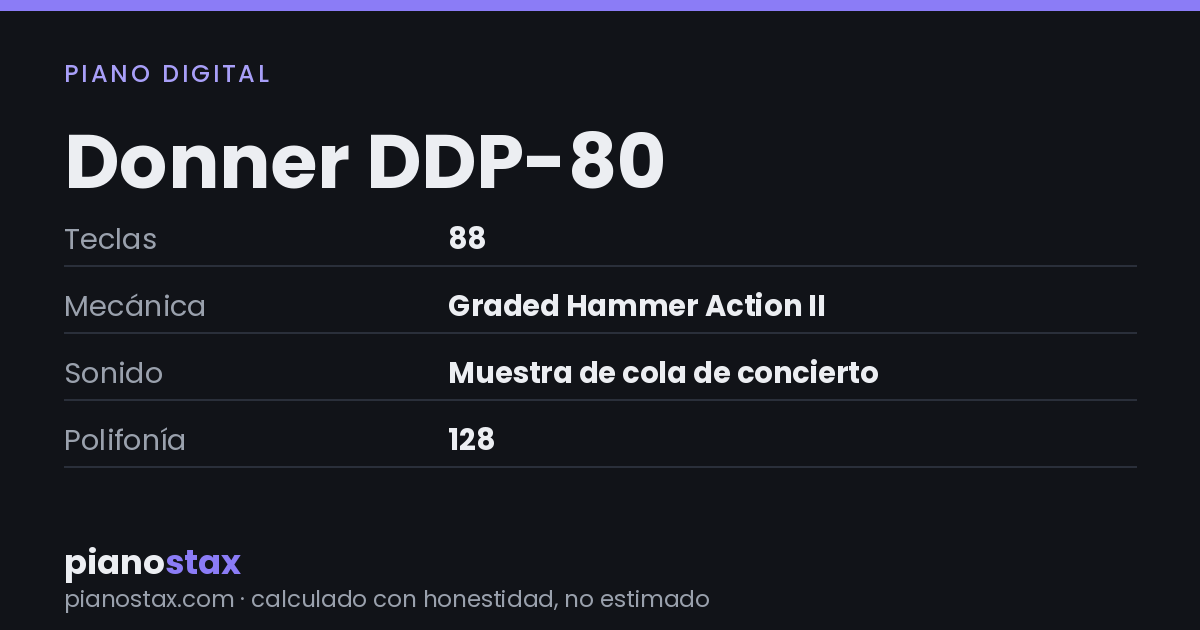 Donner DDP-80 – datos técnicos de un vistazo