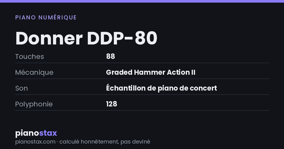 Donner DDP-80 – caractéristiques en un coup d’œil