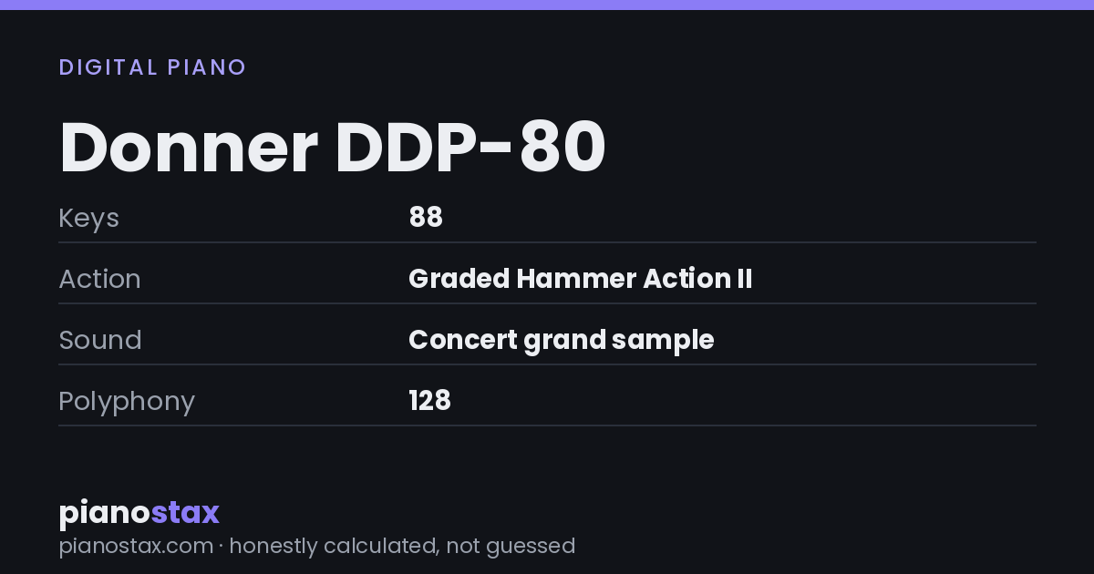 Donner DDP-80 – key specs at a glance
