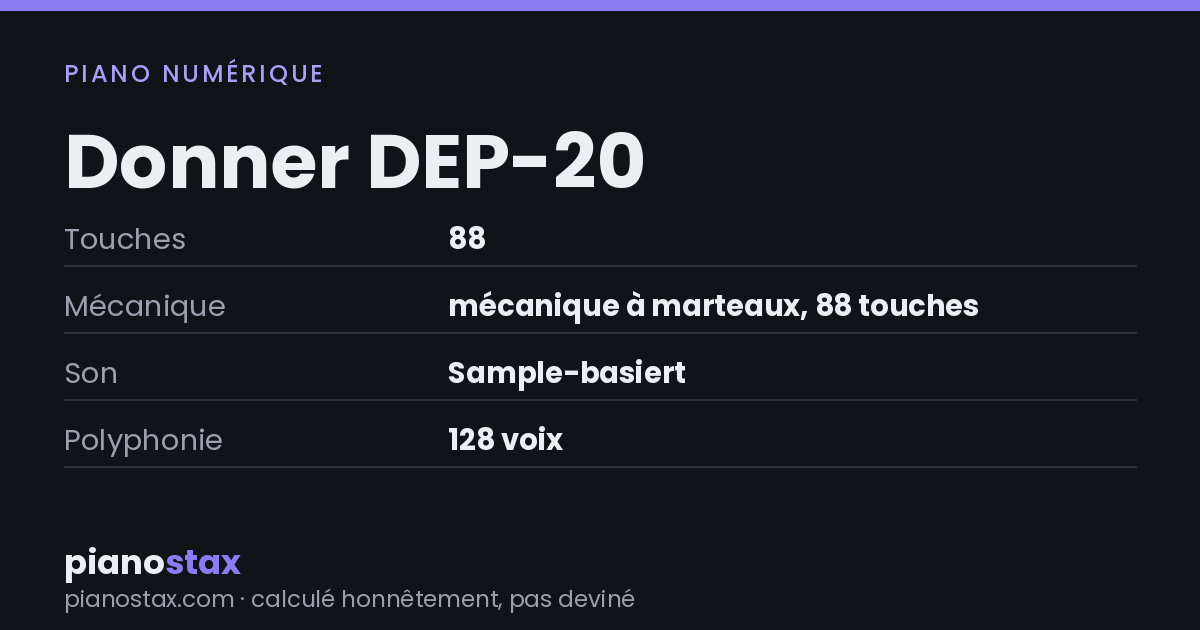 Donner DEP-20 – caractéristiques en un coup d’œil