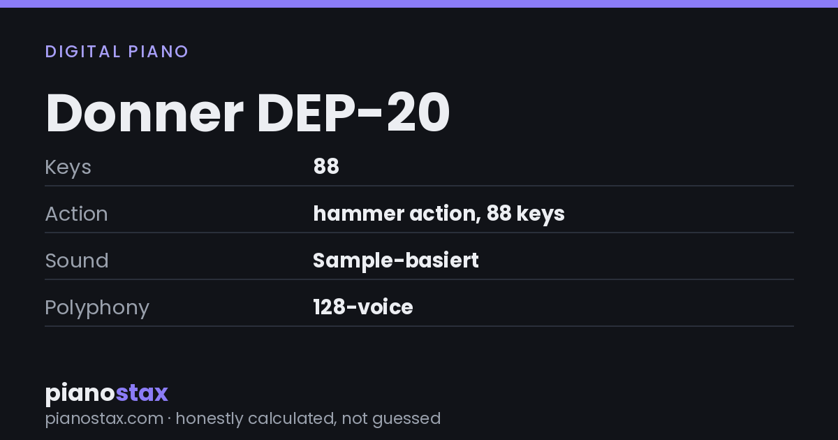 Donner DEP-20 – key specs at a glance