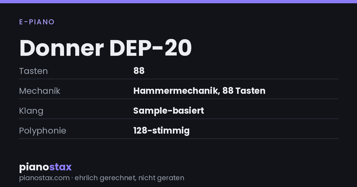 Donner DEP-20 – technische Daten im Überblick