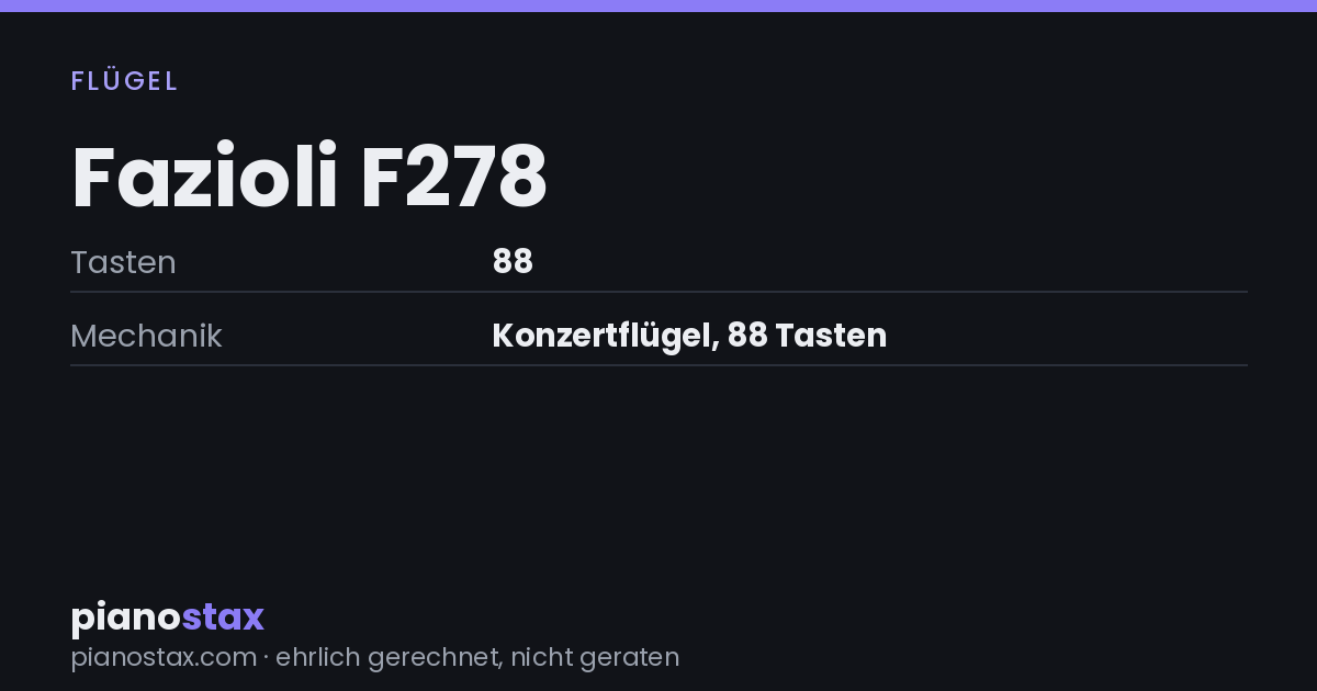 Fazioli F278 – technische Daten im Überblick