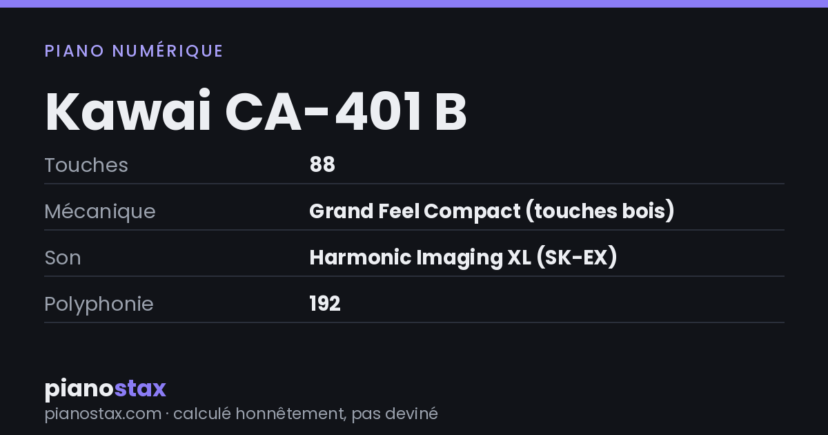 Kawai CA-401 B – caractéristiques en un coup d’œil