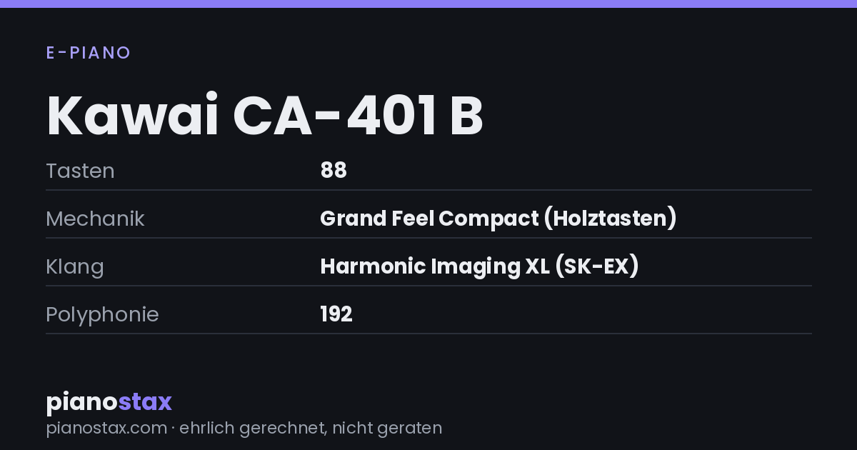 Kawai CA-401 B – technische Daten im Überblick
