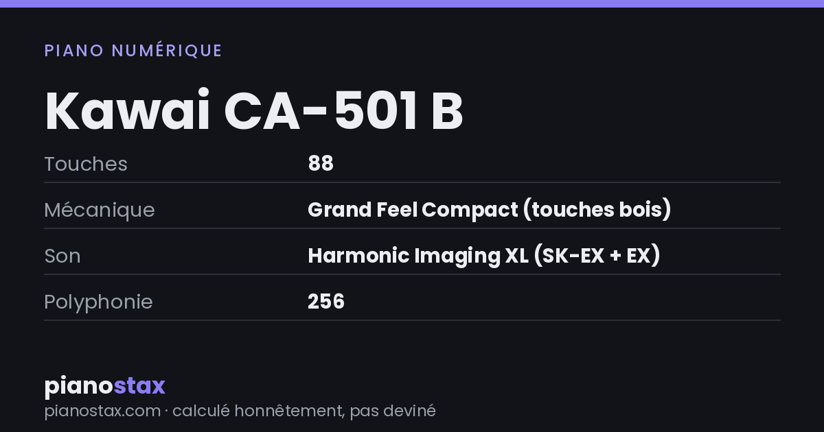 Kawai CA-501 B – caractéristiques en un coup d’œil