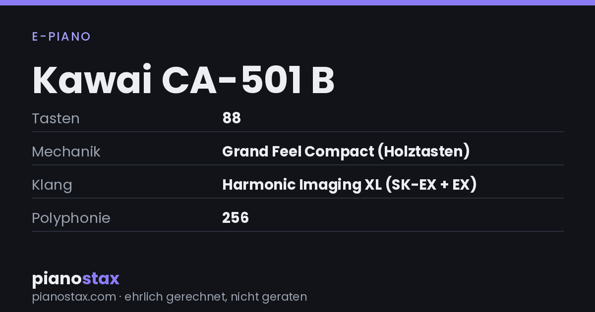 Kawai CA-501 B – technische Daten im Überblick