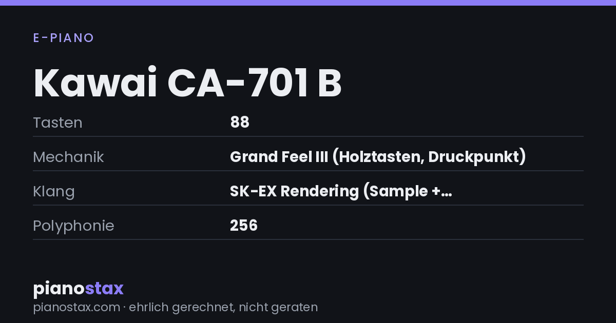 Kawai CA-701 B – technische Daten im Überblick