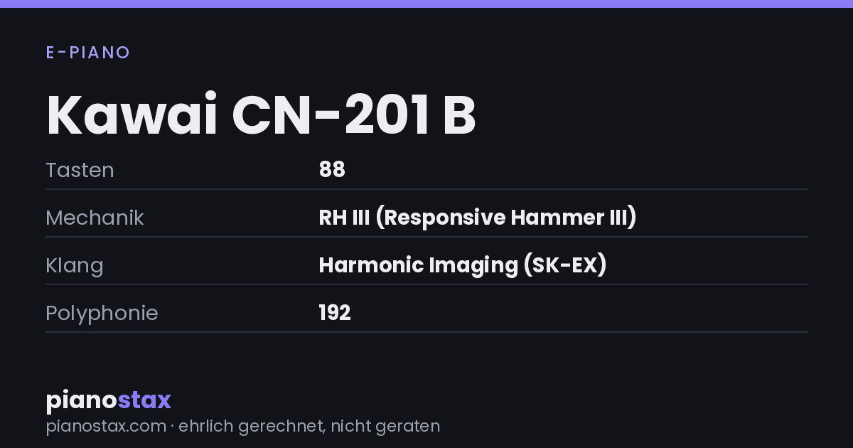 Kawai CN-201 B – technische Daten im Überblick
