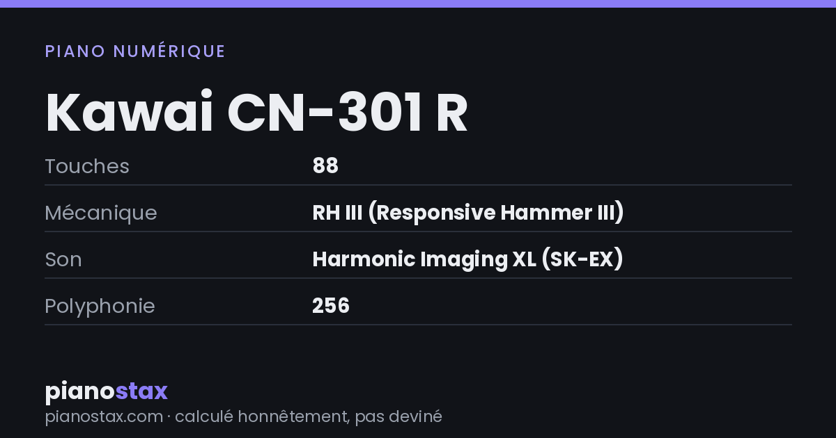 Kawai CN-301 R – caractéristiques en un coup d’œil
