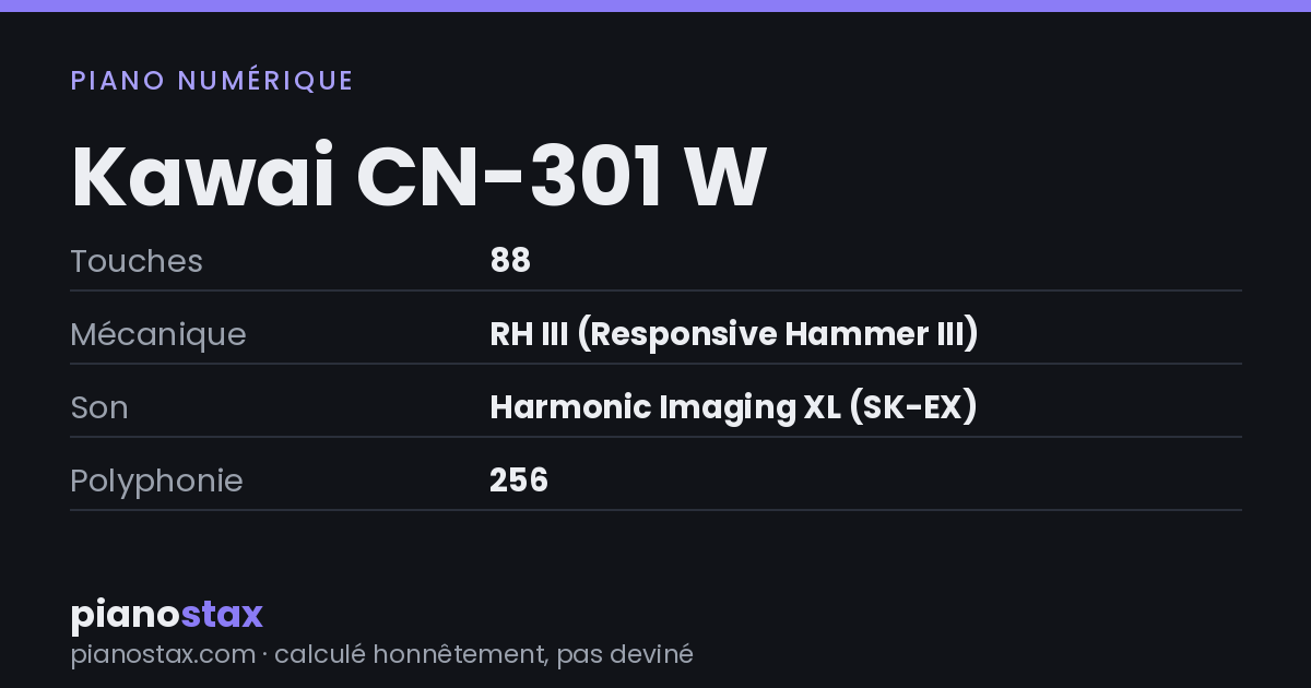 Kawai CN-301 W – caractéristiques en un coup d’œil