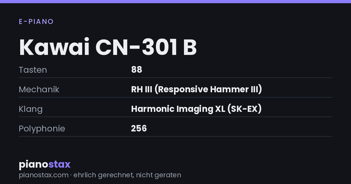Kawai CN-301 B – technische Daten im Überblick