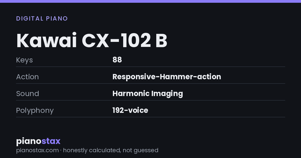 Kawai CX-102 B – key specs at a glance