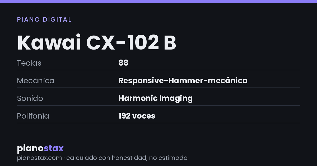 Kawai CX-102 B – datos técnicos de un vistazo
