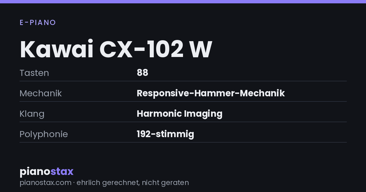 Kawai CX-102 W – technische Daten im Überblick