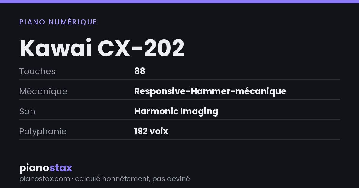 Kawai CX-202 – caractéristiques en un coup d’œil