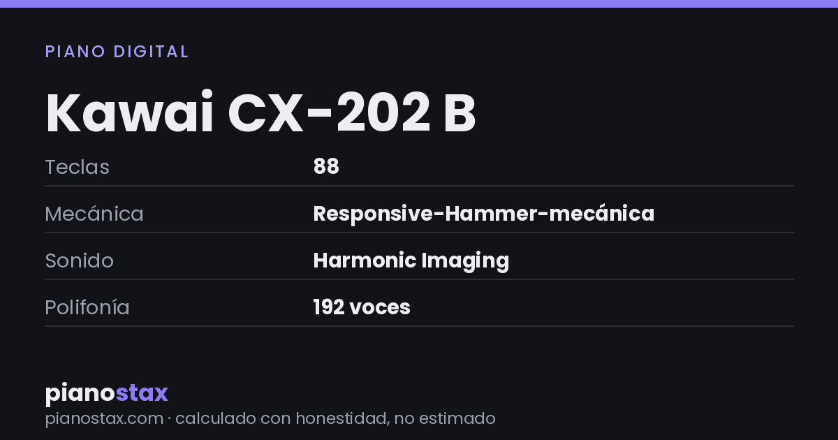 Kawai CX-202 B – datos técnicos de un vistazo