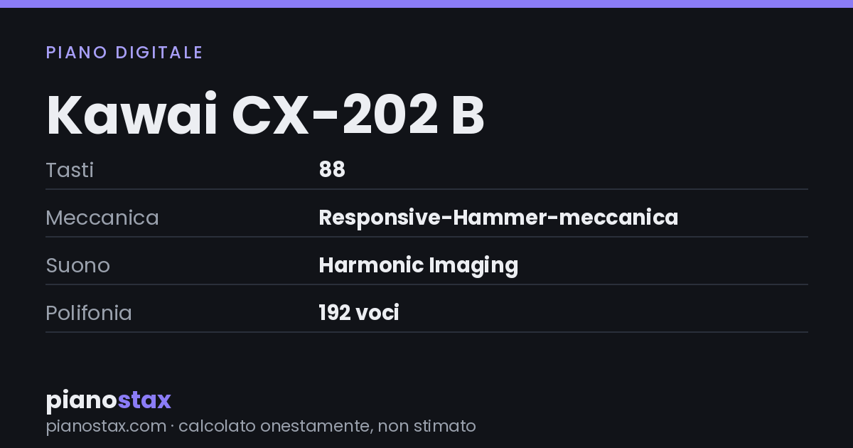 Kawai CX-202 B – dati tecnici in sintesi