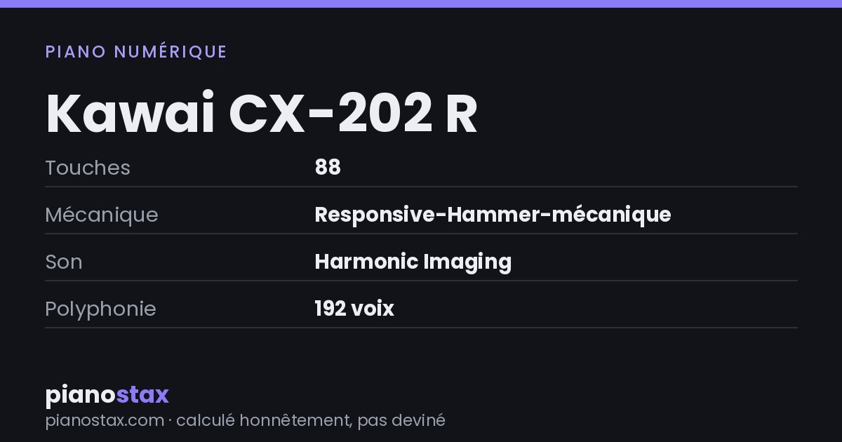 Kawai CX-202 R – caractéristiques en un coup d’œil