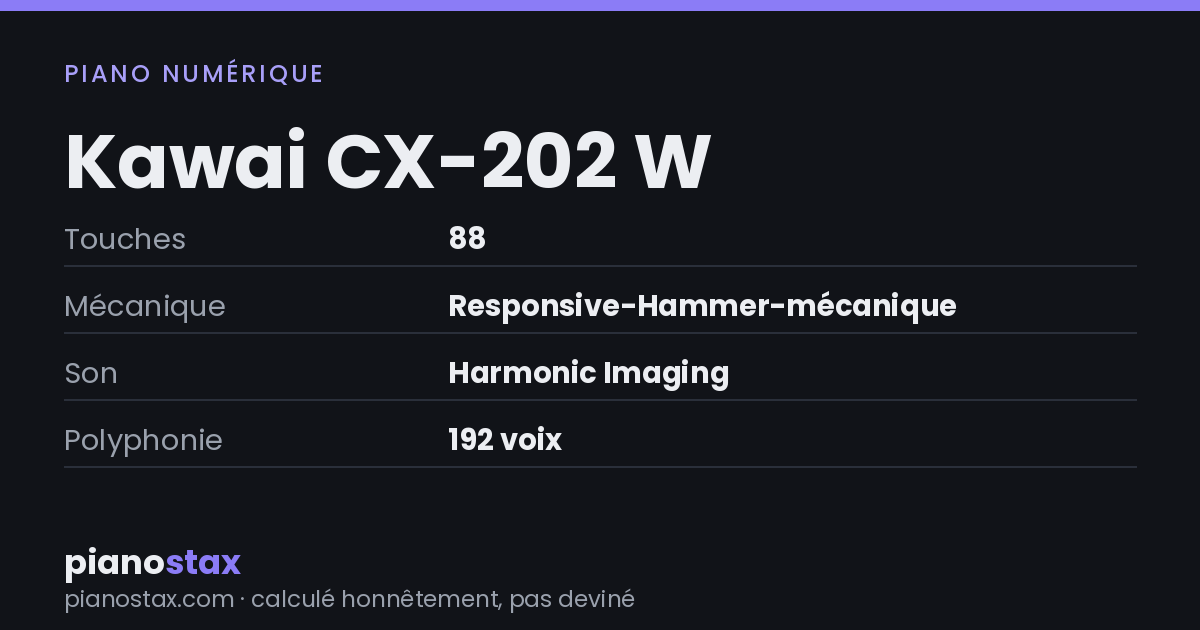 Kawai CX-202 W – caractéristiques en un coup d’œil